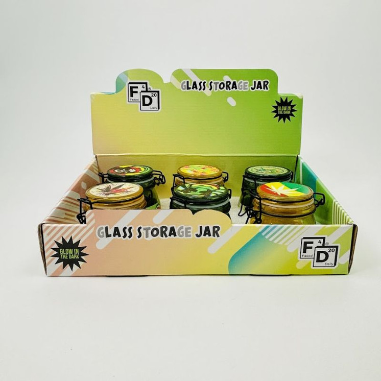 Glass Storage Jars Rasta and Skulls