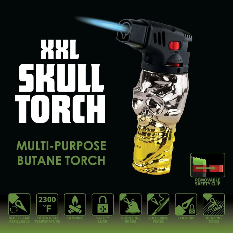 Smokezilla - 3d Skull Torch - 12 Per Display (23481)