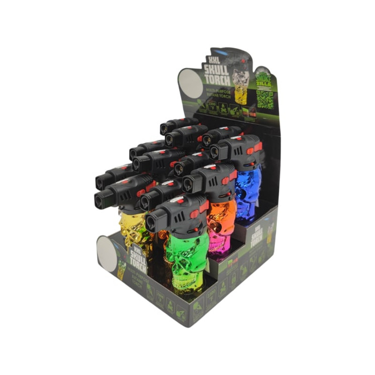 Smokezilla - 3d Skull Torch - 12 Per Display (23481)