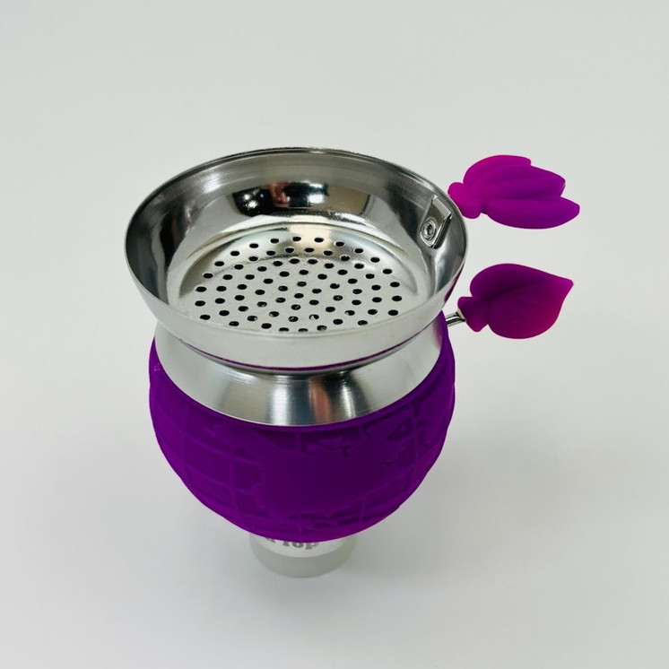 Globe on Top Rotating Bowl Hookah - Glow in the Dark-PURPLE