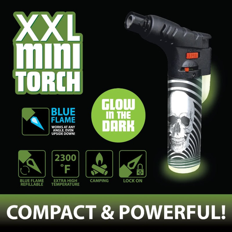 Smokezilla - Thin Print Xxl Mini Torch - 18 Pieces Per Display - Glow In The Dark (22611) 