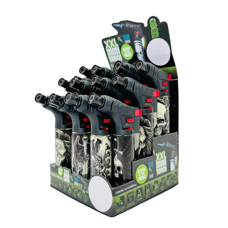 Smokezilla - Thin Print Xxl Mini Torch - 18 Pieces Per Display - Glow In The Dark (22611) 