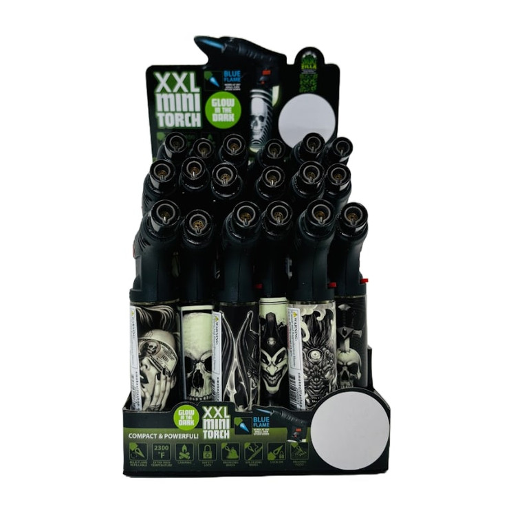 Smokezilla - Thin Print Xxl Mini Torch - 18 Pieces Per Display - Glow In The Dark (22611) 