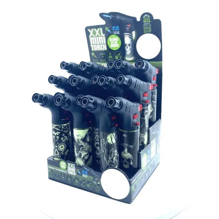 Smokezilla - Thin Print Xxl Mini Torch - 18 Pieces Per Display - Glow In The Dark (22611) 