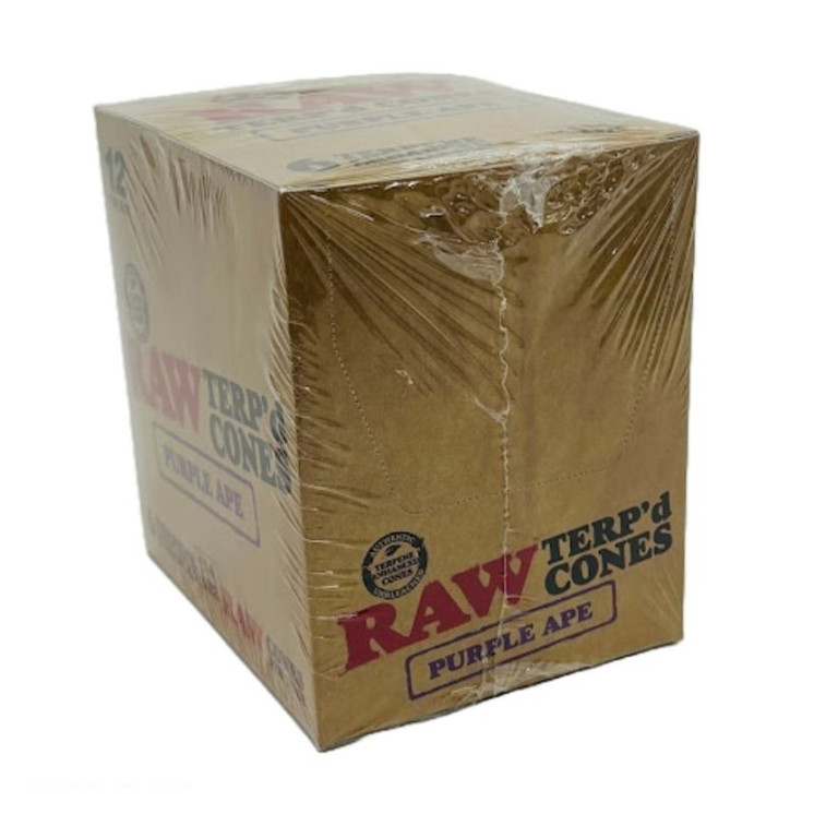 Raw - Terp'd Cones - 1 1/4 Size - 6 pieces Per Pack - 12 Pack Per Box-PURPLE APE