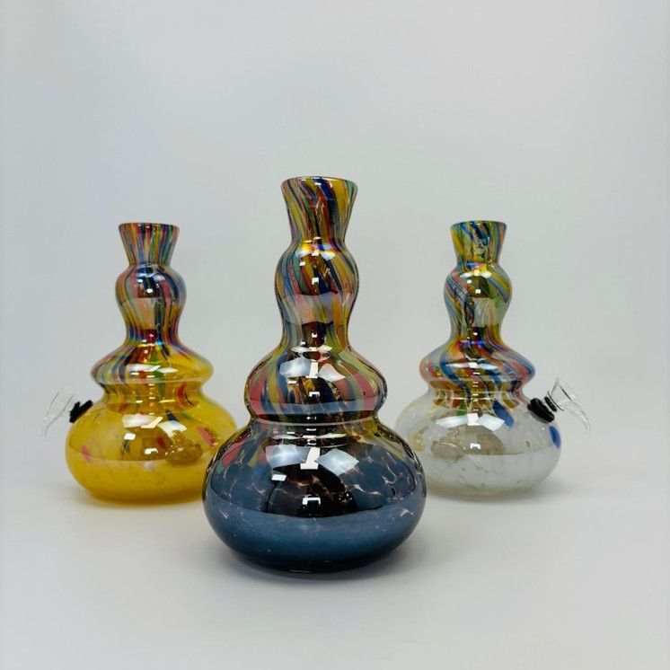 8 Inches - Soft Glass Waterpipe - Assorted Color- GR-Y-35