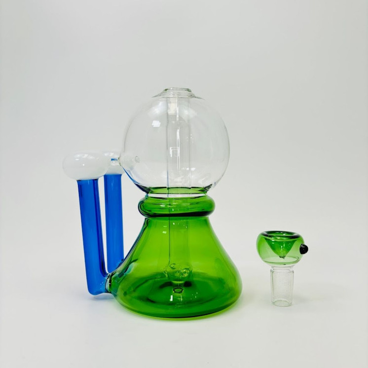 Recycler Gumball Machine Waterpipe - 8.5 Inches - Green Blue (RH-194) 