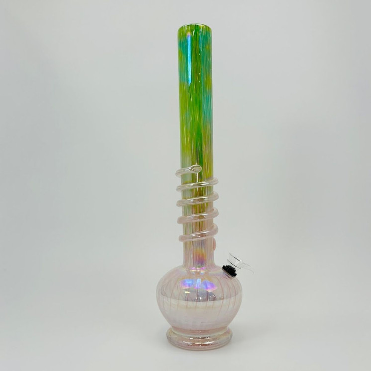 Soft Glass Waterpipe - 16 Inches - GR-Y-123-STPG