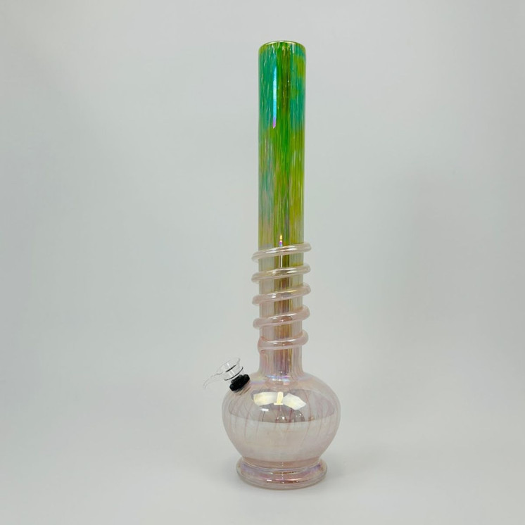 Soft Glass Waterpipe - 16 Inches - GR-Y-123-STPG