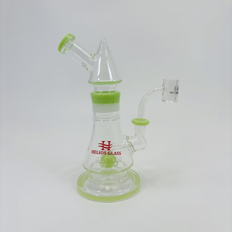 Helios Glass - 9 Inches - Waterpipe With Showerhead Perc -MINT