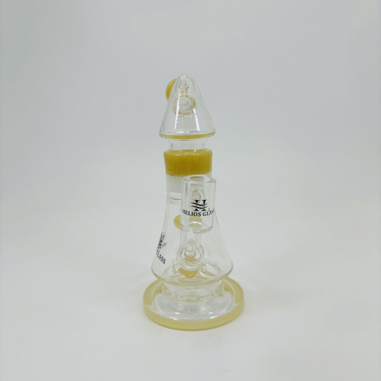 Helios Glass - 9 Inches - Waterpipe With Showerhead Perc -Yellow