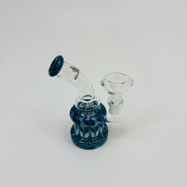 Helios Glass - 4.5 Inches - Mini Waterpipe - Raked Glass