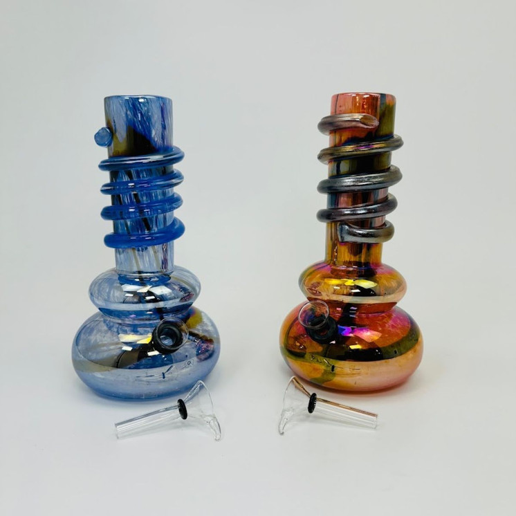 Soft Glass Waterpipe - 8 Inches - Assorted Colors - (GR-Y-30) 