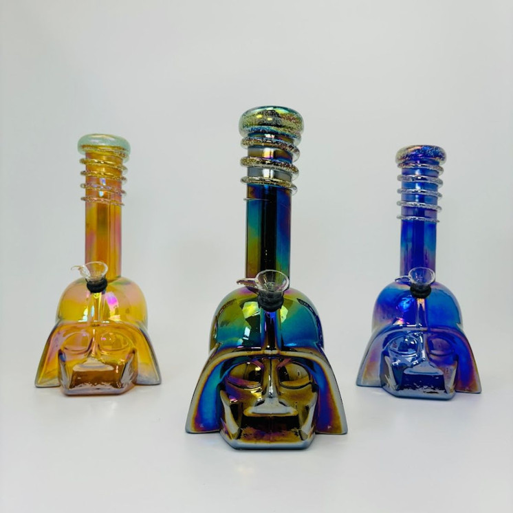  Soft Glass Vader Waterpipe - 10 Inches - Assorted Colors - GR-Y-52