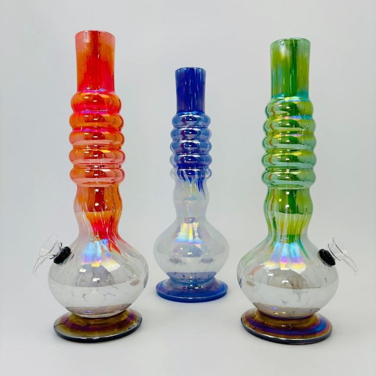 Soft Glass Waterpipe - 12 Inches - Assorted Colors - GR-Y-92