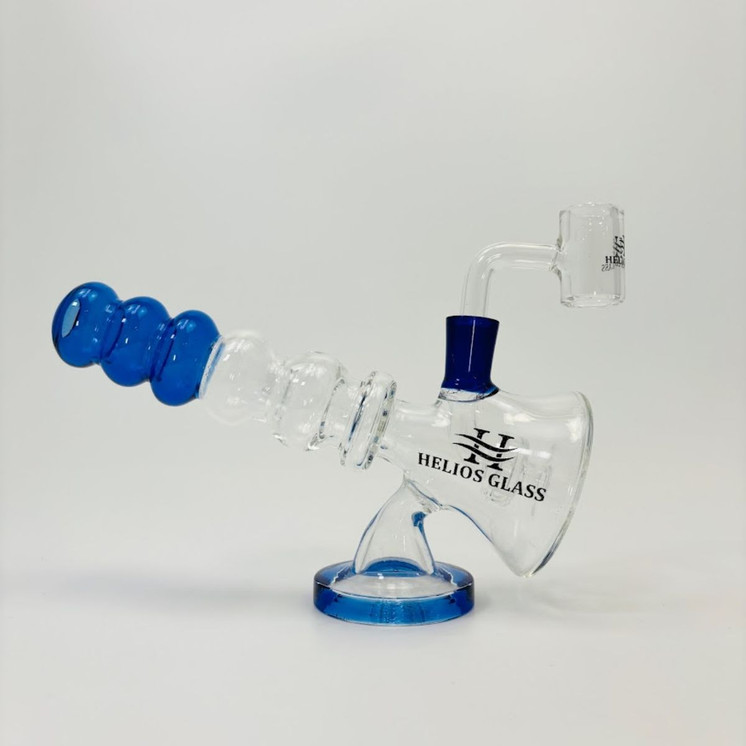 Helios - Glass Waterpipe - With Rim Color - 7 Inches Beaker - (Mouthpiece Round)