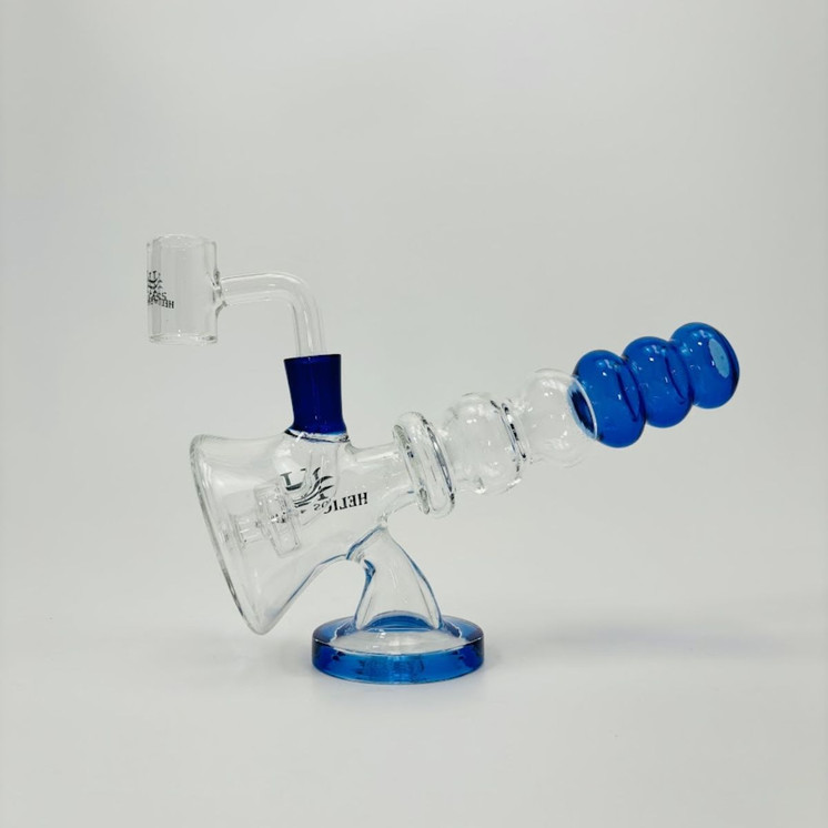 Helios - Glass Waterpipe - With Rim Color - 7 Inches Beaker - (Mouthpiece Round)