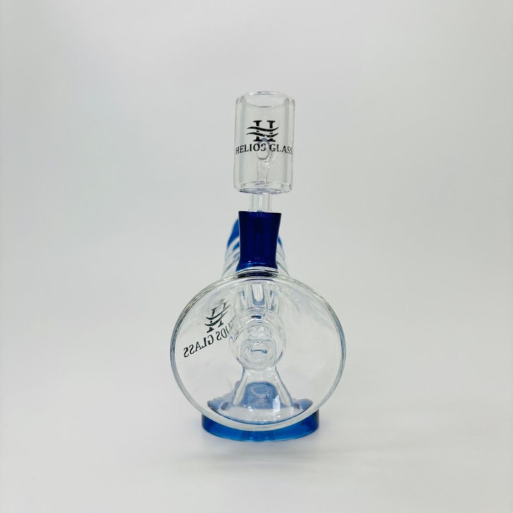 Helios - Glass Waterpipe - With Rim Color - 7 Inches Beaker - (Mouthpiece Round)
