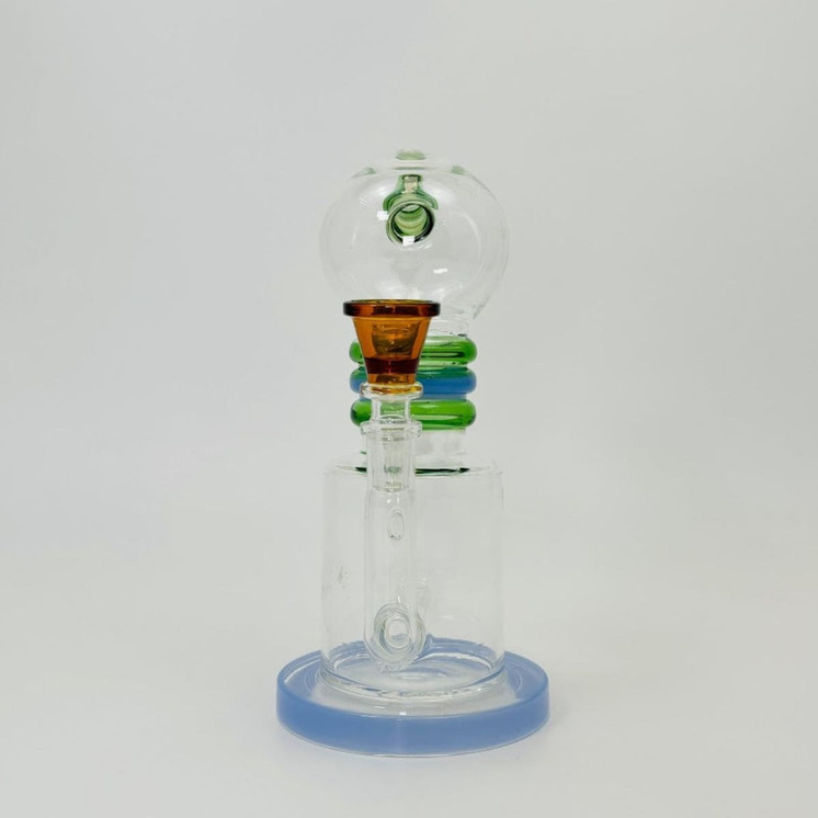 Telescope Waterpipe - 9 Inches - With Inline Perc - (RH-183)-LIGHT BLUE GREEN
