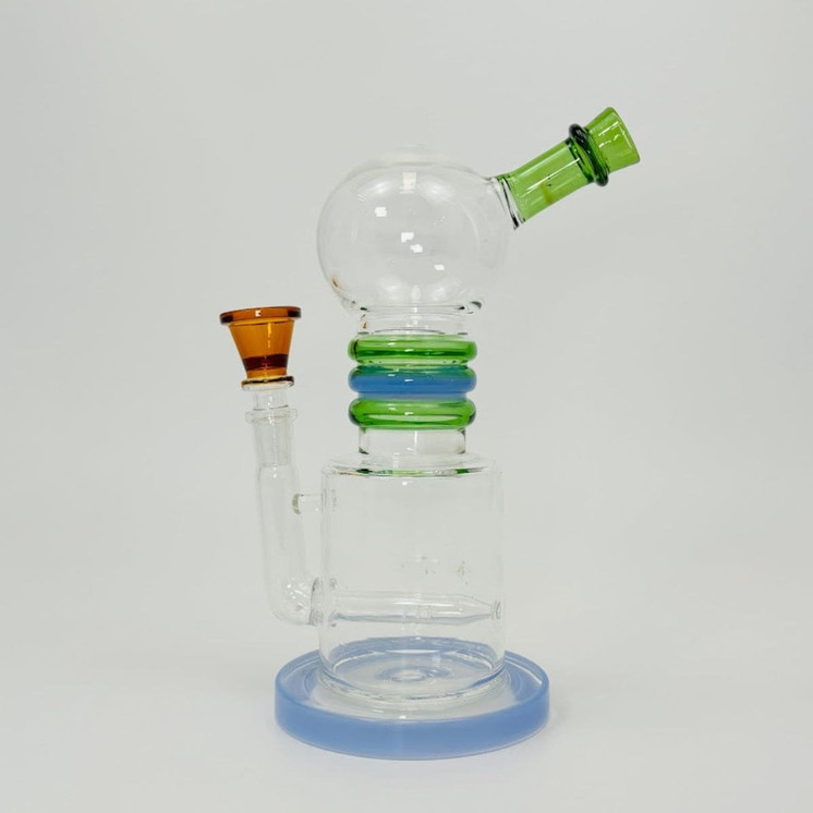 Telescope Waterpipe - 9 Inches - With Inline Perc - (RH-183)-LIGHT BLUE GREEN