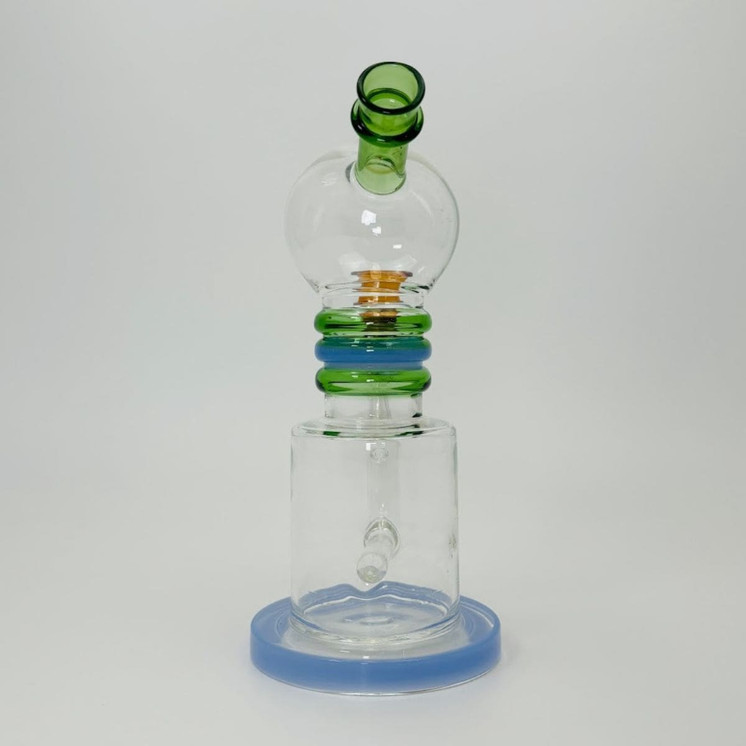 Telescope Waterpipe - 9 Inches - With Inline Perc - (RH-183)-LIGHT BLUE GREEN