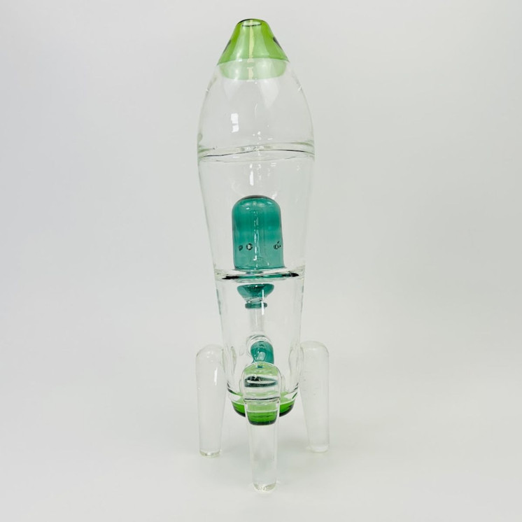 13 Inches - Waterpipe Space Rocket - RH-184-GREEN MINT
