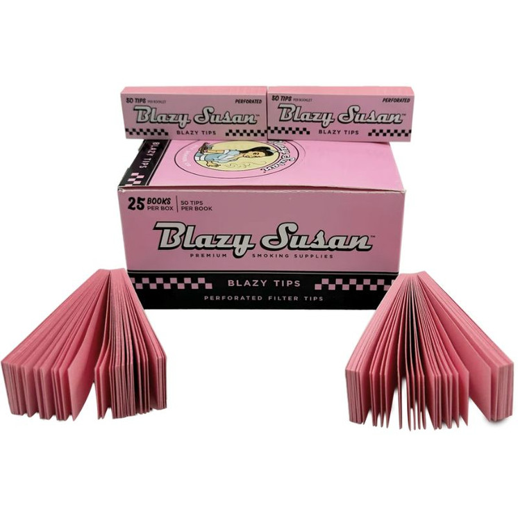 Blazy Susan - Pink - Perforated Tips - 50 Tips Per Book - 25 Books Per Box 