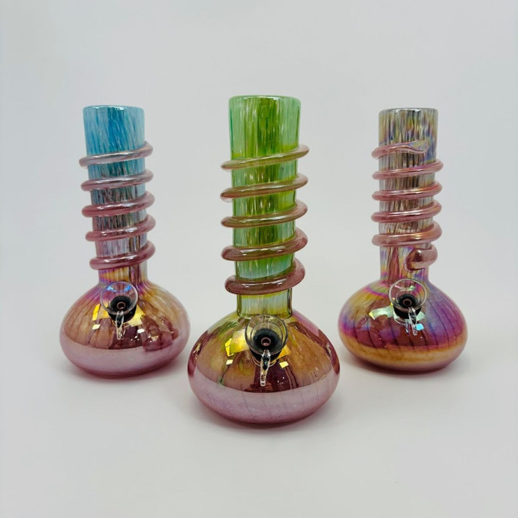 8 Inches - Soft Glass Waterpipe - GR-Y-36 - Assorted Color