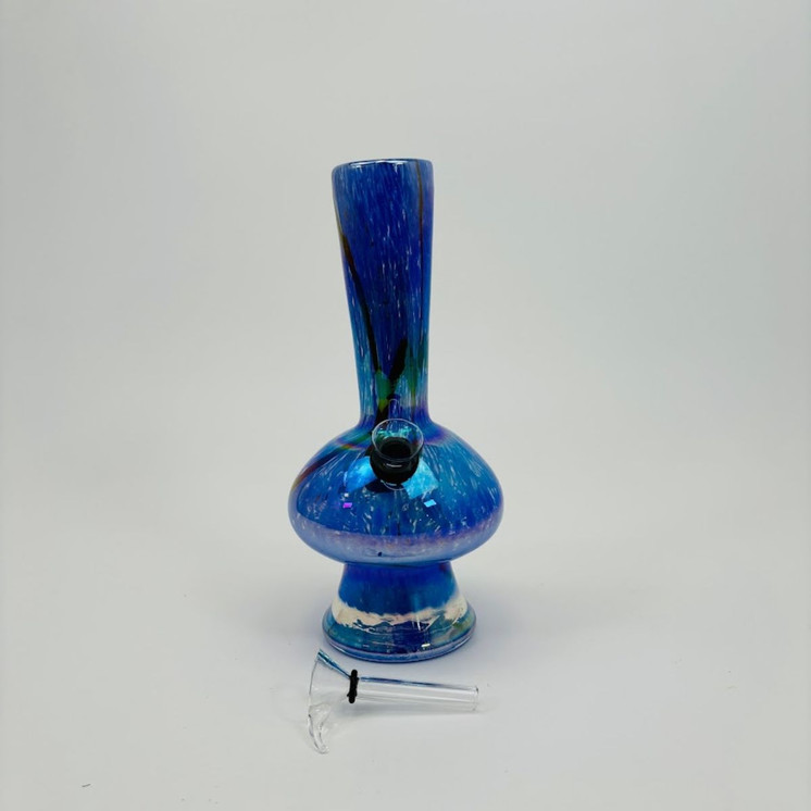 8 Inches - Soft Glass Waterpipe - GR-Y-27 - Assorted Color