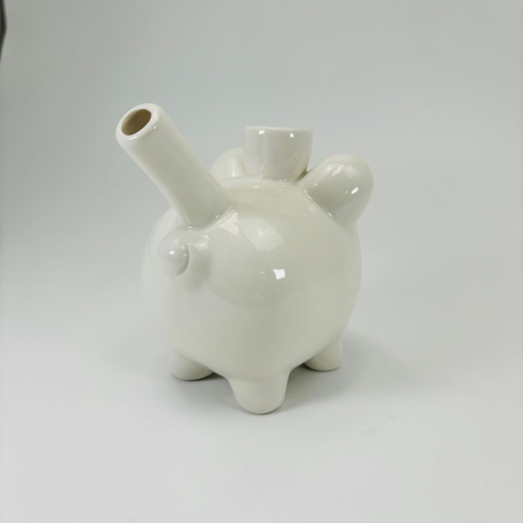 Fashioncraft - White Piggy Ceramic Pipe (88091)