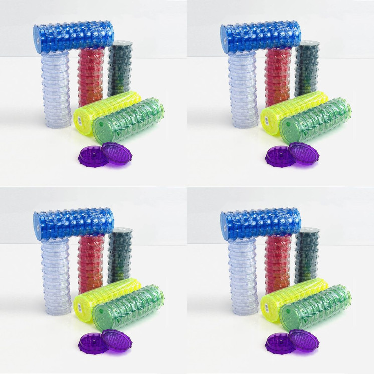 Plastic Grinder -2 Parts - 3 Inches - 10 Pieces Per Pack - Assorted