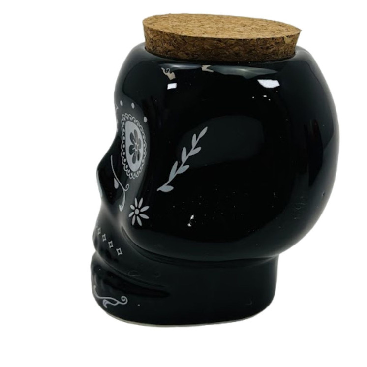 Skull Stash Jar - BLACK