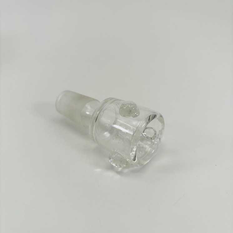 Clear Slide Bowl - 19mm - Male - 3 Circle - 5 Pieces Per Pack