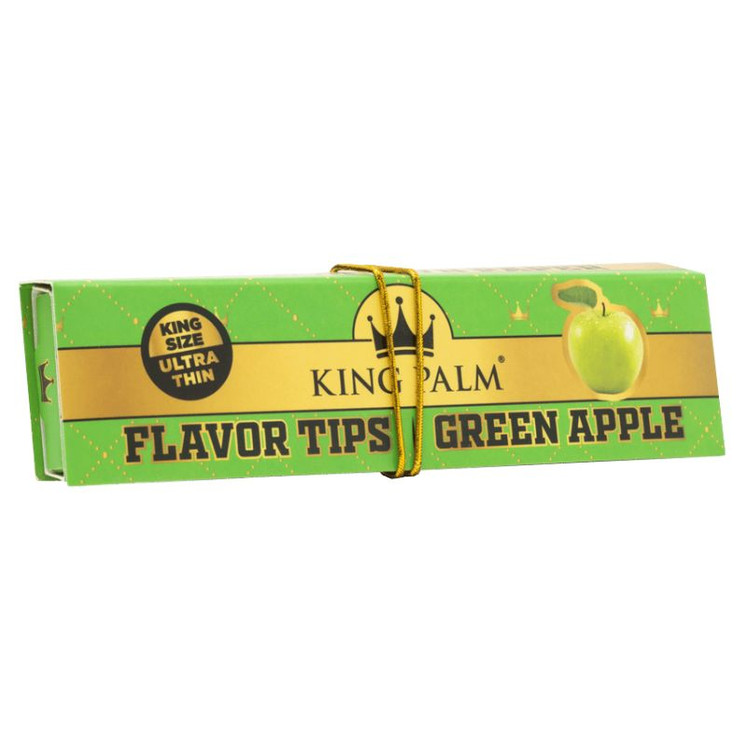 King Palm - King Size Papers With Flavored Tip - 32 Packs - 24 Packs Per Box-GREEN APPLE KP-3470