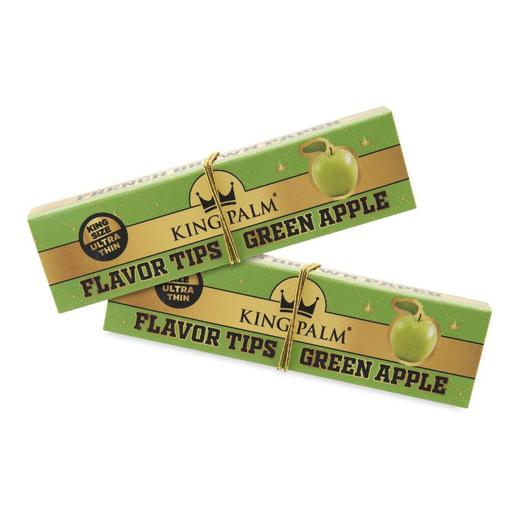 King Palm - King Size Papers With Flavored Tip - 32 Packs - 24 Packs Per Box-GREEN APPLE KP-3470