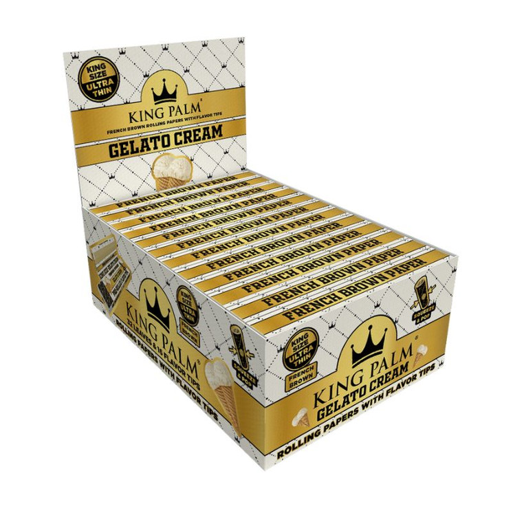 King Palm - King Size Papers With Flavored Tip - 32 Packs - 24 Packs Per Box-GELATO CREAM KP-3473