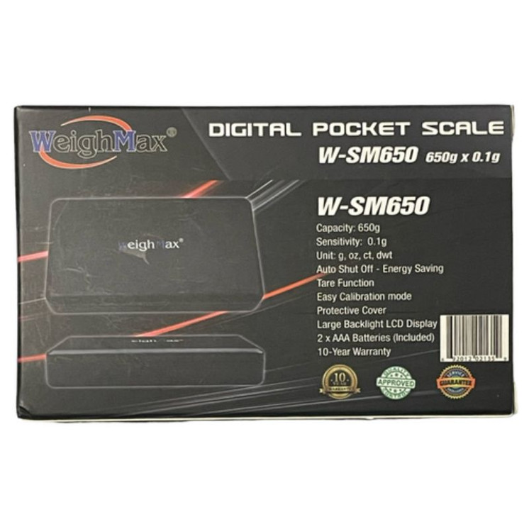 Weighmax - Digital Pocket Scale - W-SM650C - 650 Grams X 0.1 Gram