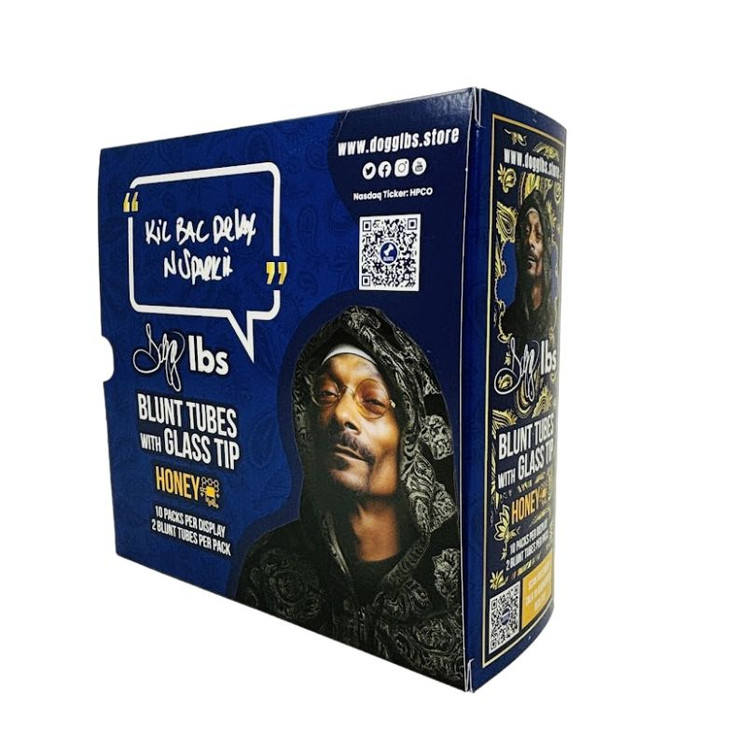 Dogg Lbs - Blunt Tube With Glass Tip - 2 Counts Per Pack - 10 Packs Per Display