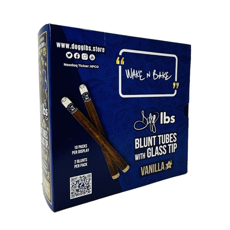 Dogg Lbs - Blunt Tube With Glass Tip - 2 Counts Per Pack - 10 Packs Per Display