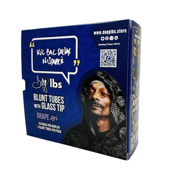 Dogg Lbs - Blunt Tube With Glass Tip - 2 Counts Per Pack - 10 Packs Per Display