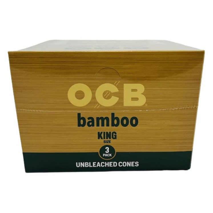 Ocb - Bamboo Cone - King Size - 3 Pieces Per Pack - 32 Packs Per Box