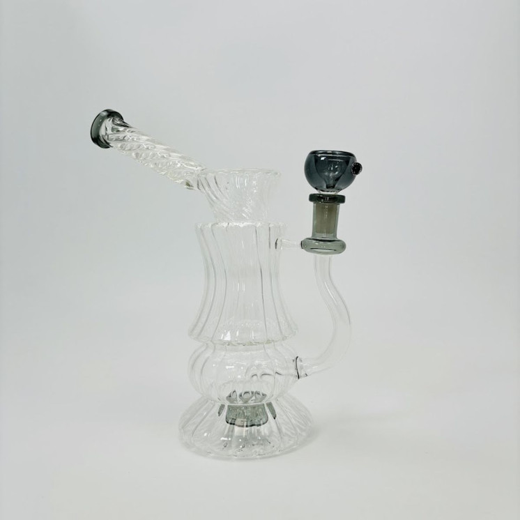 11 Inches - Waterpipe Twisted With Showerhead Perc - RH-198-BLACK