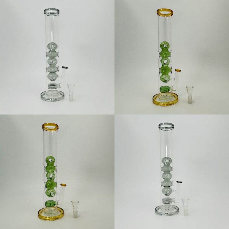 13 Inches - Waterpipe Straight Swiss Cheese With Showerhead Perc - RH-207