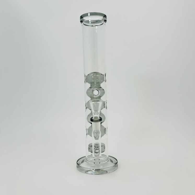 13 Inches - Waterpipe Straight Swiss Cheese With Showerhead Perc - RH-207-GREY