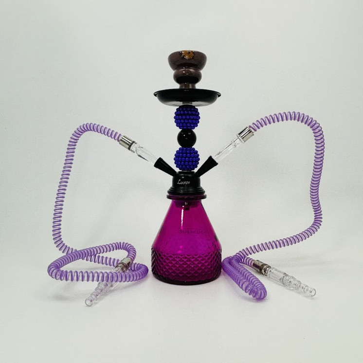 Luxor - Shisha Hookah 13 Inches - 2 Hose With Double Pearl and Single Ball Perc