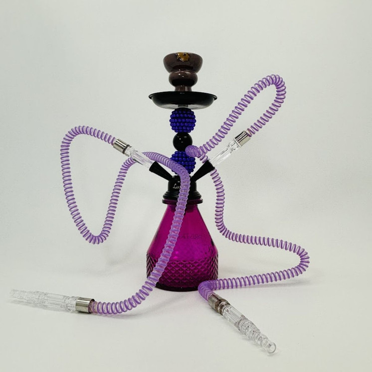 Luxor - Shisha Hookah 13 Inches - 2 Hose With Double Pearl and Single Ball Perc