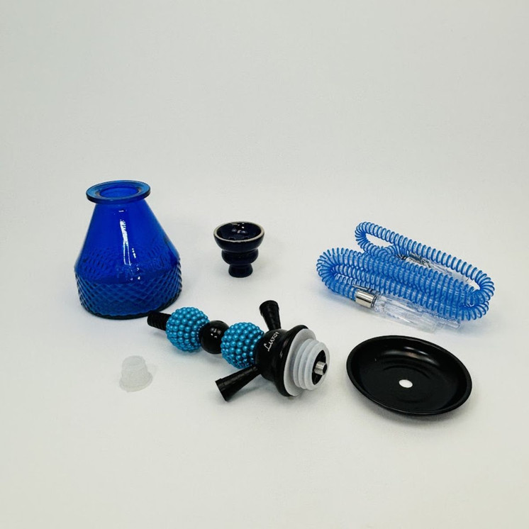 Luxor - Shisha Hookah 13 Inches - 2 Hose With Double Pearl and Single Ball Perc