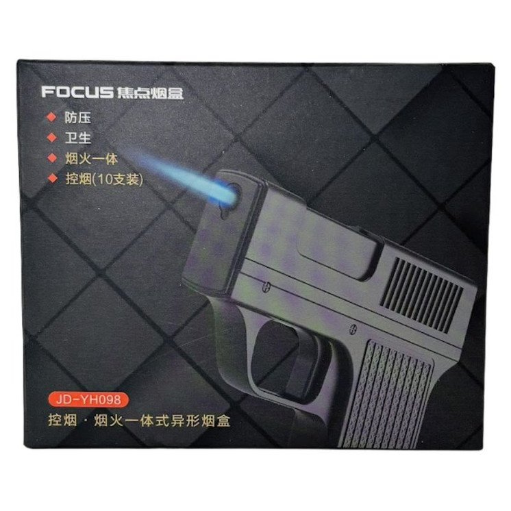 Focus - Gun Cigarette Case Lighter Without Gas-BLACK