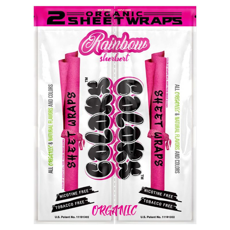 Colors - Organic Sheet Wraps - 2 Pieces Per Pack - 25 Counts Per Box-RAINBOW GELATO