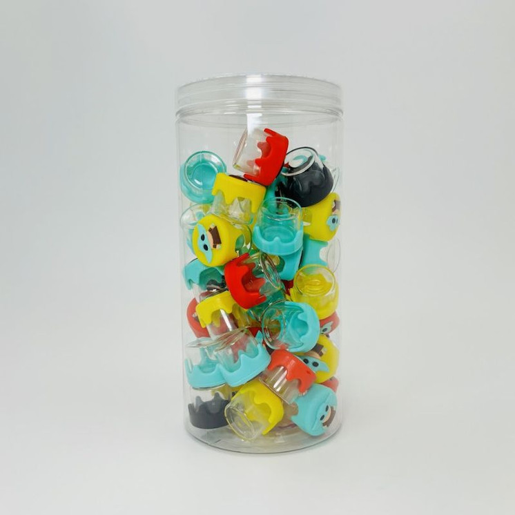 Silicone Glass Container - 6ml - 50 Counts Per Jar - Assorted Designs